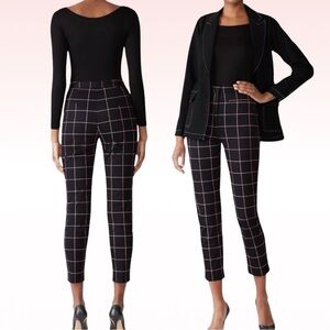 MILLY Black & Pink Check Techno Pants (Sz 4)